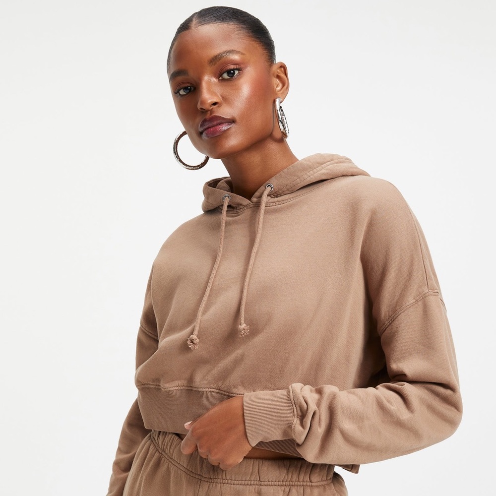 GOOD AMERICAN CROPPED & COOL HOODIE